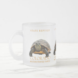 Colorado Territory Reptile Western Painted Turtle Frosted Glass Coffee Mug