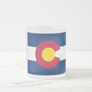 Colorado: The Centennial US State Flag Frosted Glass Coffee Mug