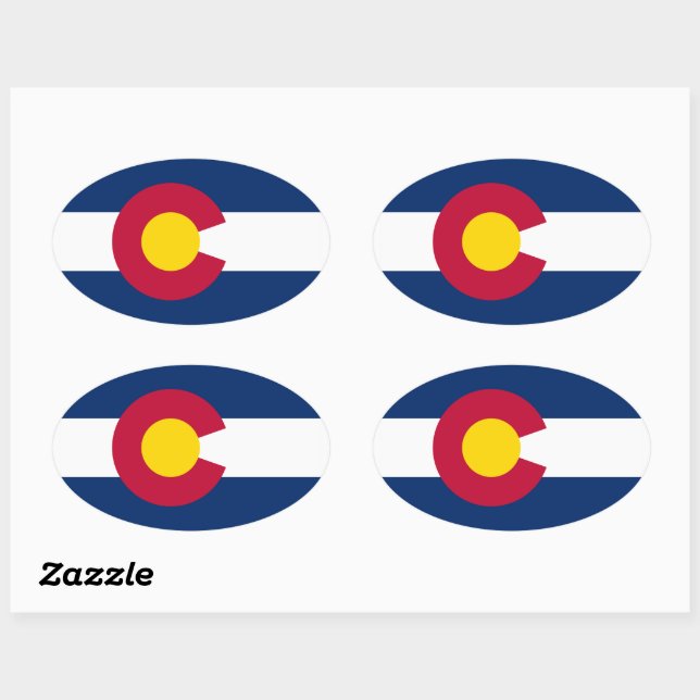 Colorado: The Centennial US State Flag Oval Sticker (Sheet)