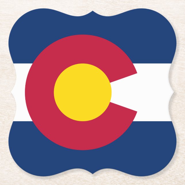 Colorado: The Centennial US State Flag Paper Coaster (Front)