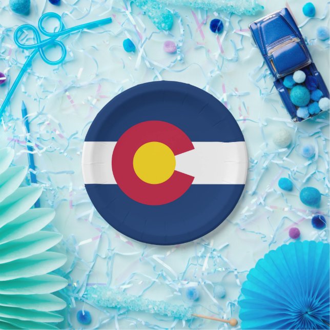 Colorado: The Centennial US State Flag Paper Plate (Party)