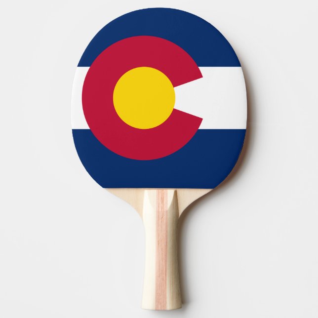 Colorado: The Centennial US State Flag Ping Pong Paddle (Front)