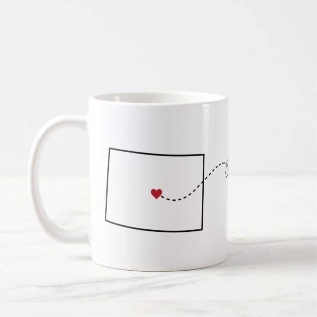 Colorado to Minnesota - Heart2Heart Coffee Mug (Left)
