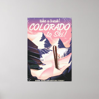 Colorado to ski! vintage travel poster canvas print