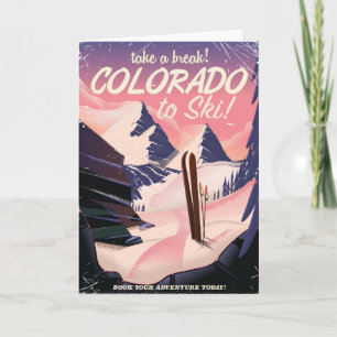 Colorado to Ski! Vintage travel poster Card