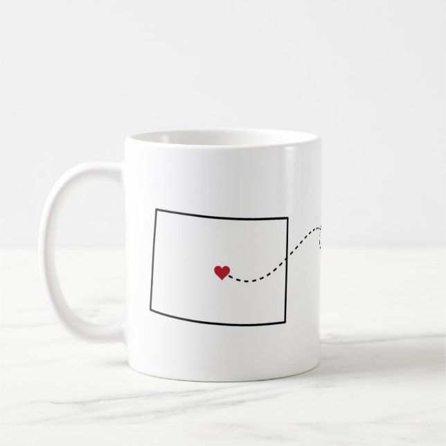Colorado to Texas - Heart2Heart Coffee Mug (Left)