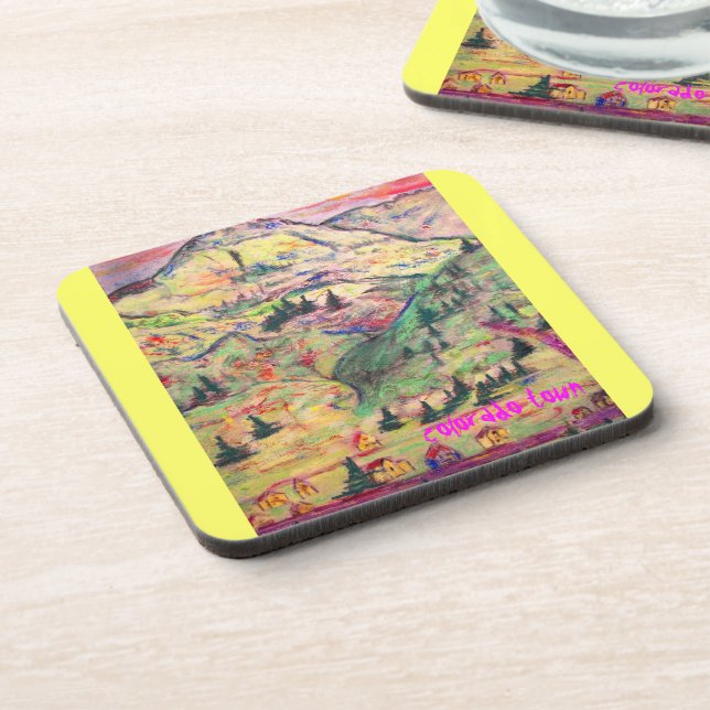 colorado town art coaster (Left Side)