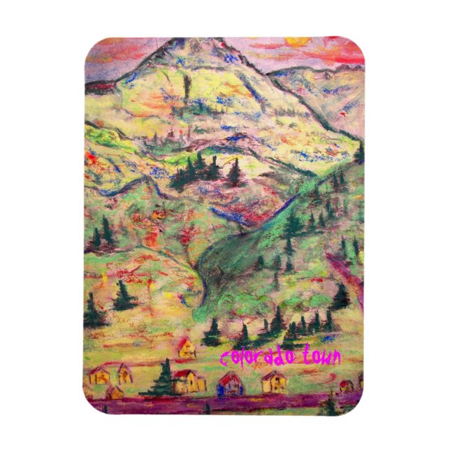 colorado  town art magnet (Vertical)