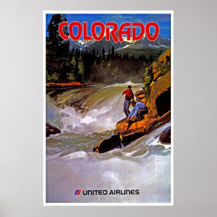 Colorado Travel Poster Fishing Art Retro Prin