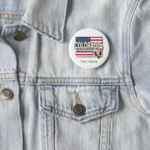 Colorado United States Retro State Map Vintage USA 6 Cm Round Badge