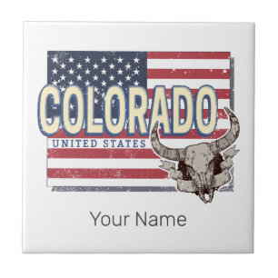 Colorado United States Retro State Map Vintage USA Tile