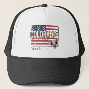 Colorado United States Retro State Map Vintage USA Trucker Hat