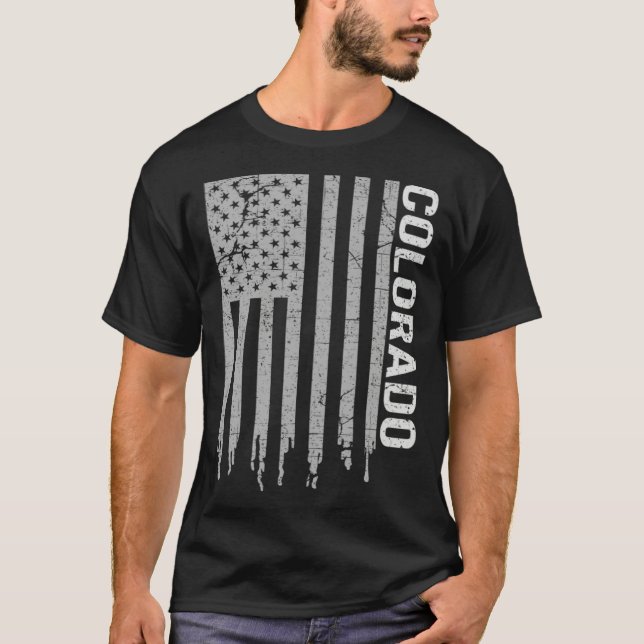 Colorado USA Flag Patriotic American Coloradan T-Shirt (Front)
