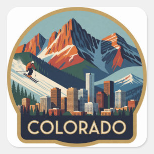 Colorado USA Rocky Peaks Alpine Road Travel 🏔️ Square Sticker