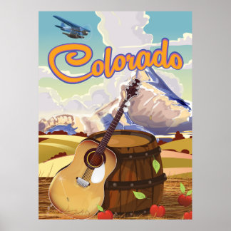 Colorado vintage cartoon travel poster