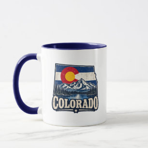 Colorado VIntage Flag Mountains Mug