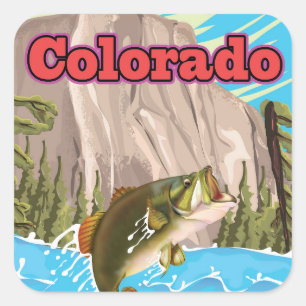 Colorado vintage travel print. square sticker