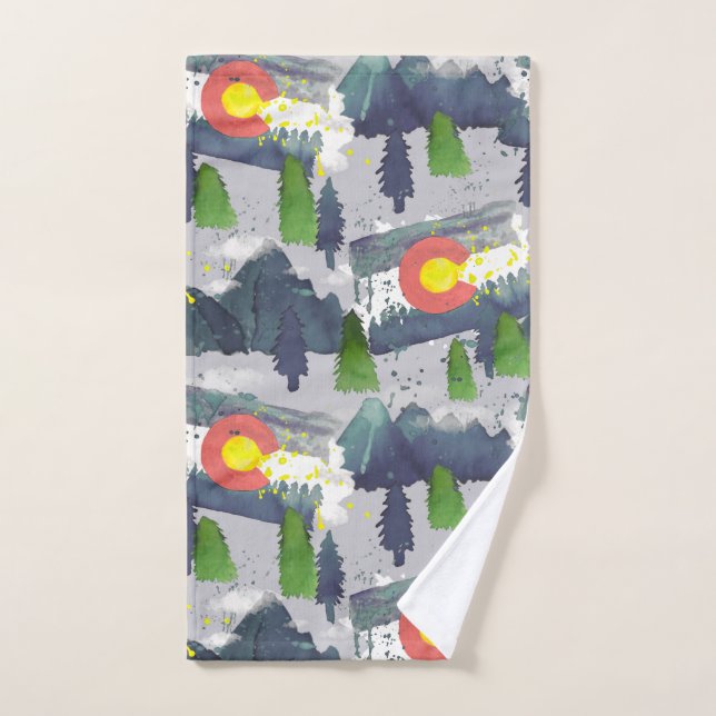 Colorado watercolor  hand towel (Hand Towel)