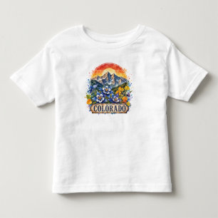 Colorado Watercolor Mountains PNG State Design Toddler T-Shirt