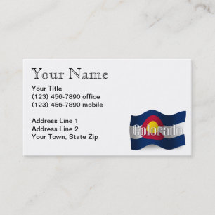 Colorado Waving Flag Business Card