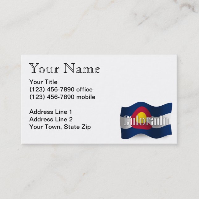 Colorado Waving Flag Business Card (Front)