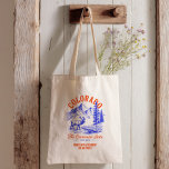 Colorado Wedding Welcome Gift Bridesmaid, Guests Tote Bag<br><div class="desc">Welcome your wedding guests with Rocky Mountain charm using this beautifully designed Colorado-themed tote bag! Featuring a travel-inspired graphic with scenic icons like pine trees, mountains, and rustic outdoor vibes, this tote is perfect for destination weddings, mountain ceremonies, or adventurous Colorado celebrations. You may change all colours on this bag....</div>