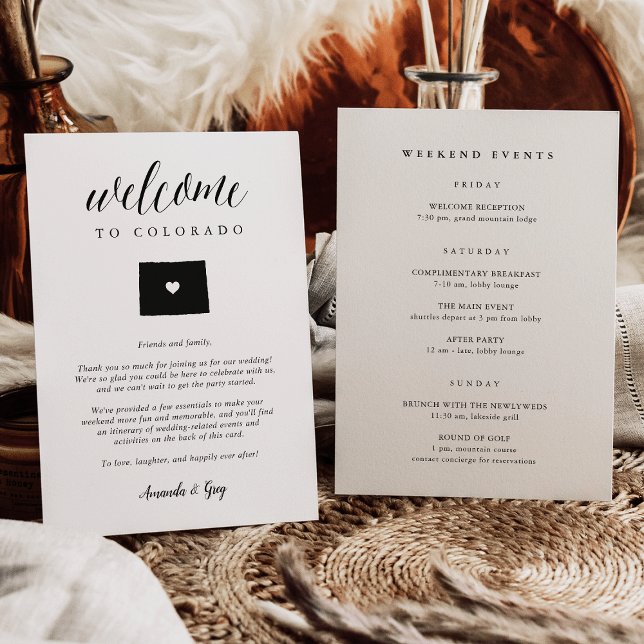 Colorado Wedding Welcome Letter & Itinerary (Creator Uploaded)