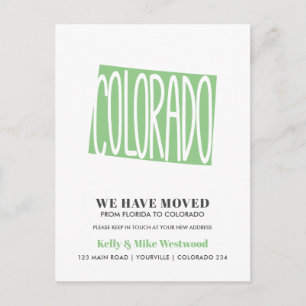 COLORADO We've moved New address New Home Postcard