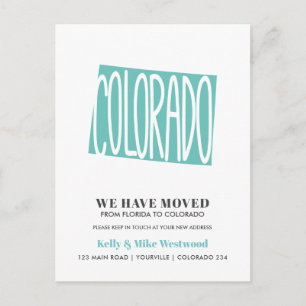 COLORADO We've moved New address New Home Postcard