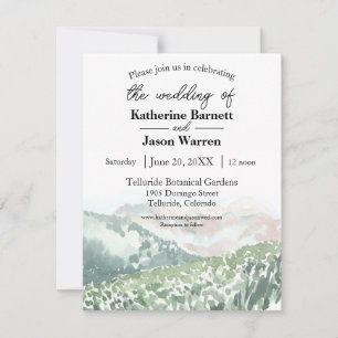 Colorado Wildflowers Mountains Summer Watercolor Invitation