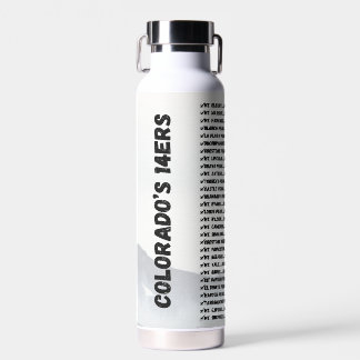 Colorado's 14ers Checklist Water Bottle