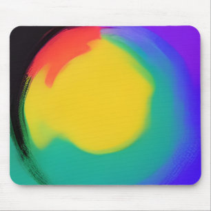 Colorball abstract art yellow green red indigo  mouse mat