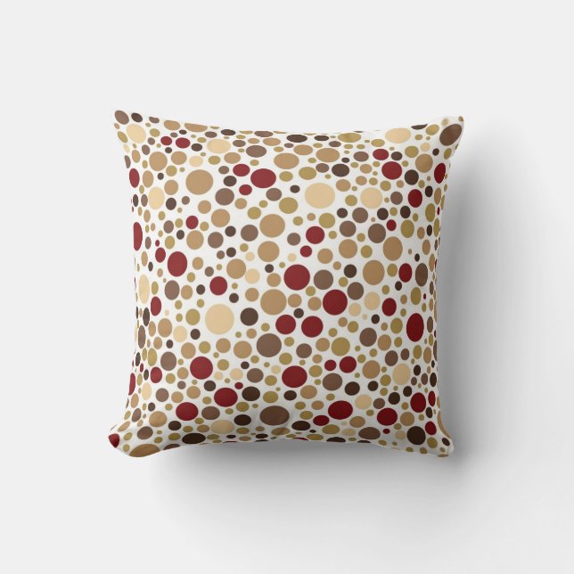 Colorblind Baroque (Brown, Beige & Tan Dots) Cushion (Front)
