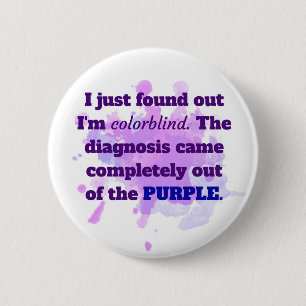 Colorblind Funny Joke Purple Blue 6 Cm Round Badge