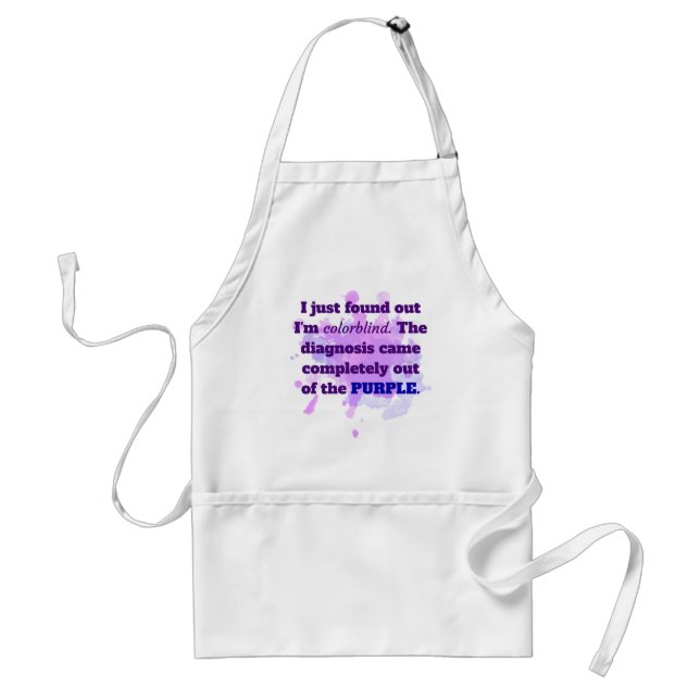 Colorblind Funny Joke Purple Blue Standard Apron (Front)