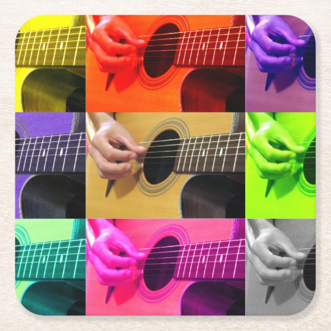 Colorblind Guitar - Kaliediscope - Coaster (Front)