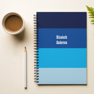 Colorblock Blue Horizontal Stripe Notebook