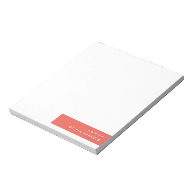 Colorblock Bold Red Modern Minimalist Simple Notepad (Rotated)
