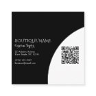 Colorblock Boutique Black QR Code Business Card
