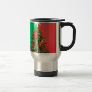 colorblock christmas tree travel mug