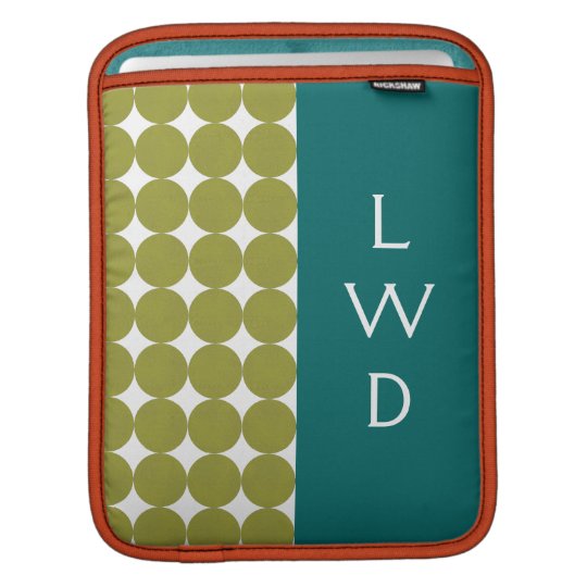 Colorblock Dots Monogram Rickshaw iPad Sleeves