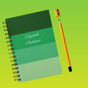 Colorblock Green Horizontal Stripe Notebook