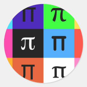 colorblock happy pi day classic round sticker