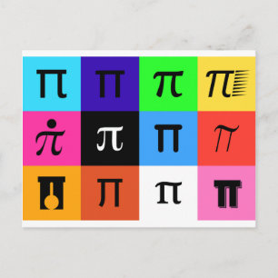 colorblock happy pi day postcard