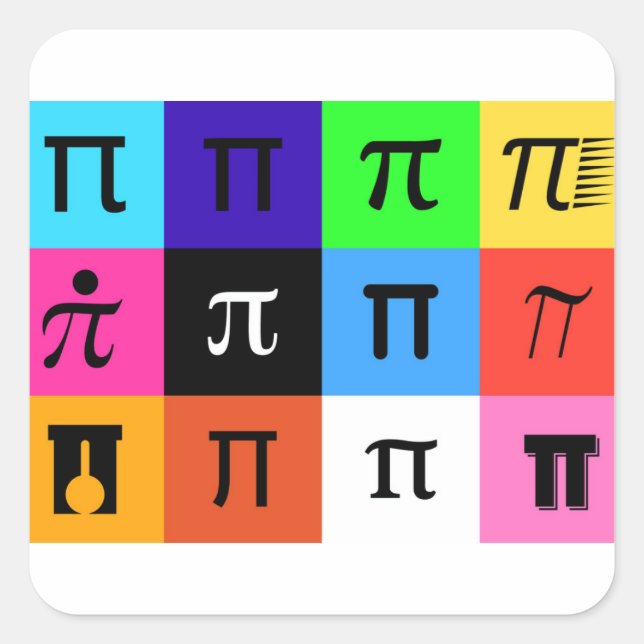 colorblock happy pi day square sticker (Front)