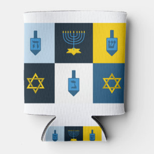 colorblock hebrew hanukkah can cooler