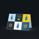colorblock hebrew hanukkah holiday card<br><div class="desc">"colorblock hebrew hanukkah ", "hanukkah menorah", "happy hanukkah", channuka, channukah, hannukah, Hanukkah, "star of david", "dreidel champion", "ugly hanukkah"</div>