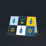 colorblock hebrew hanukkah holiday card<br><div class="desc">"colorblock hebrew hanukkah ", "hanukkah menorah", "happy hanukkah", channuka, channukah, hannukah, Hanukkah, "star of david", "dreidel champion", "ugly hanukkah"</div>