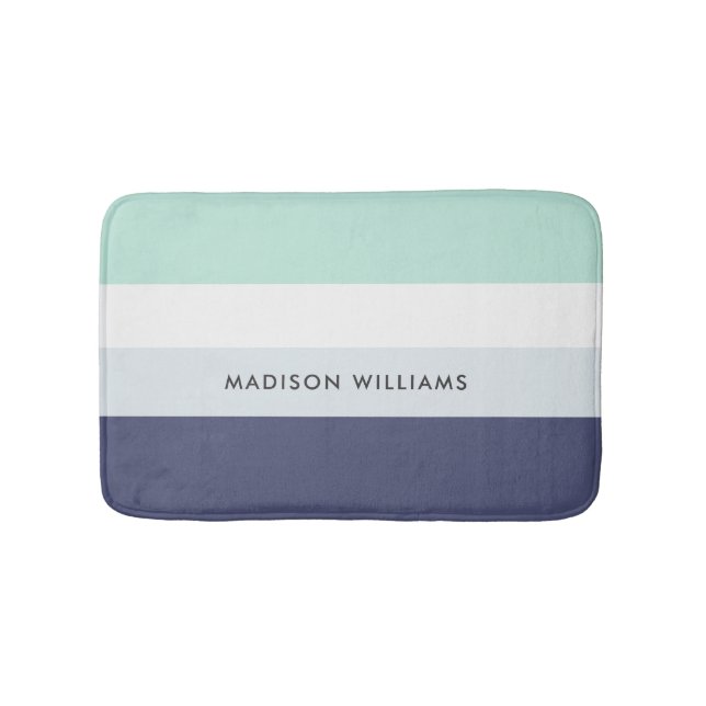 Colorblock Horizontal Stripe Minimalist   Bath Mat (Front)