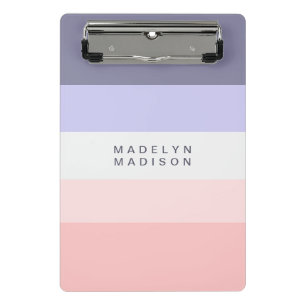 Colorblock Horizontal Stripe Peach & Purple  Mini Clipboard